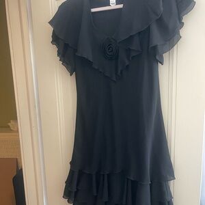 Elegant Black Ruffled Dress